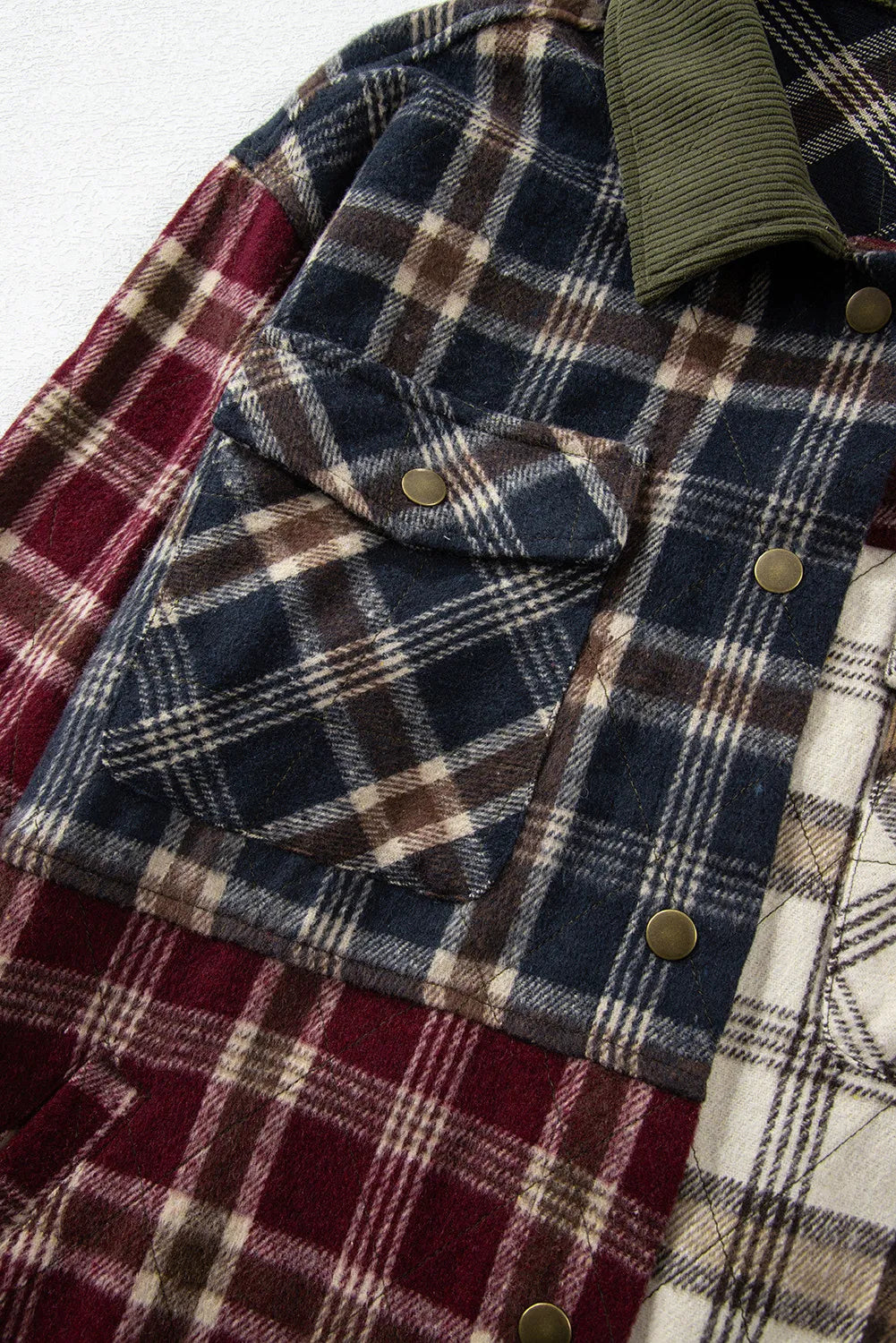 Plaid Button Up Long Sleeve Jacket - EkaVibe