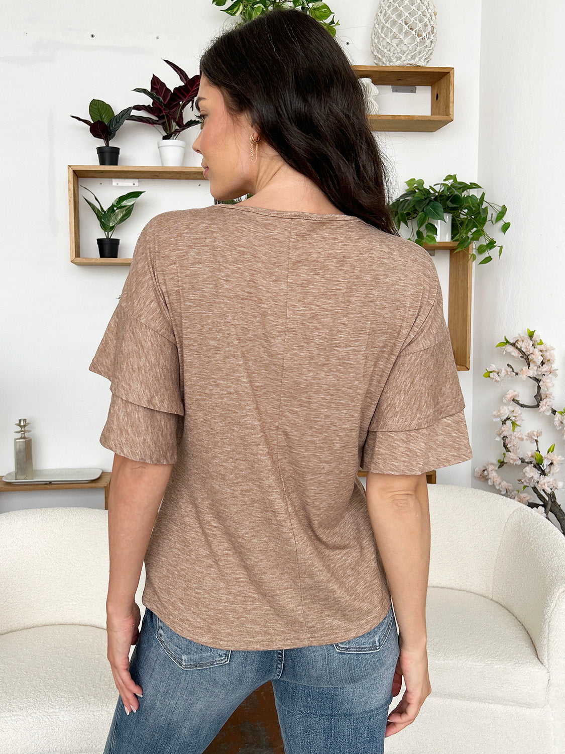 V-Neck Half Sleeve Blouse - EkaVibe