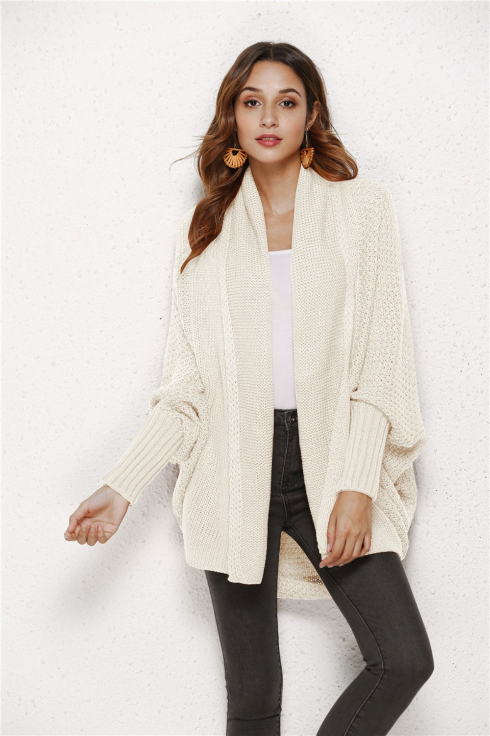 Angel Wings Open Front Batwing Sleeve Cardigan - EkaVibe