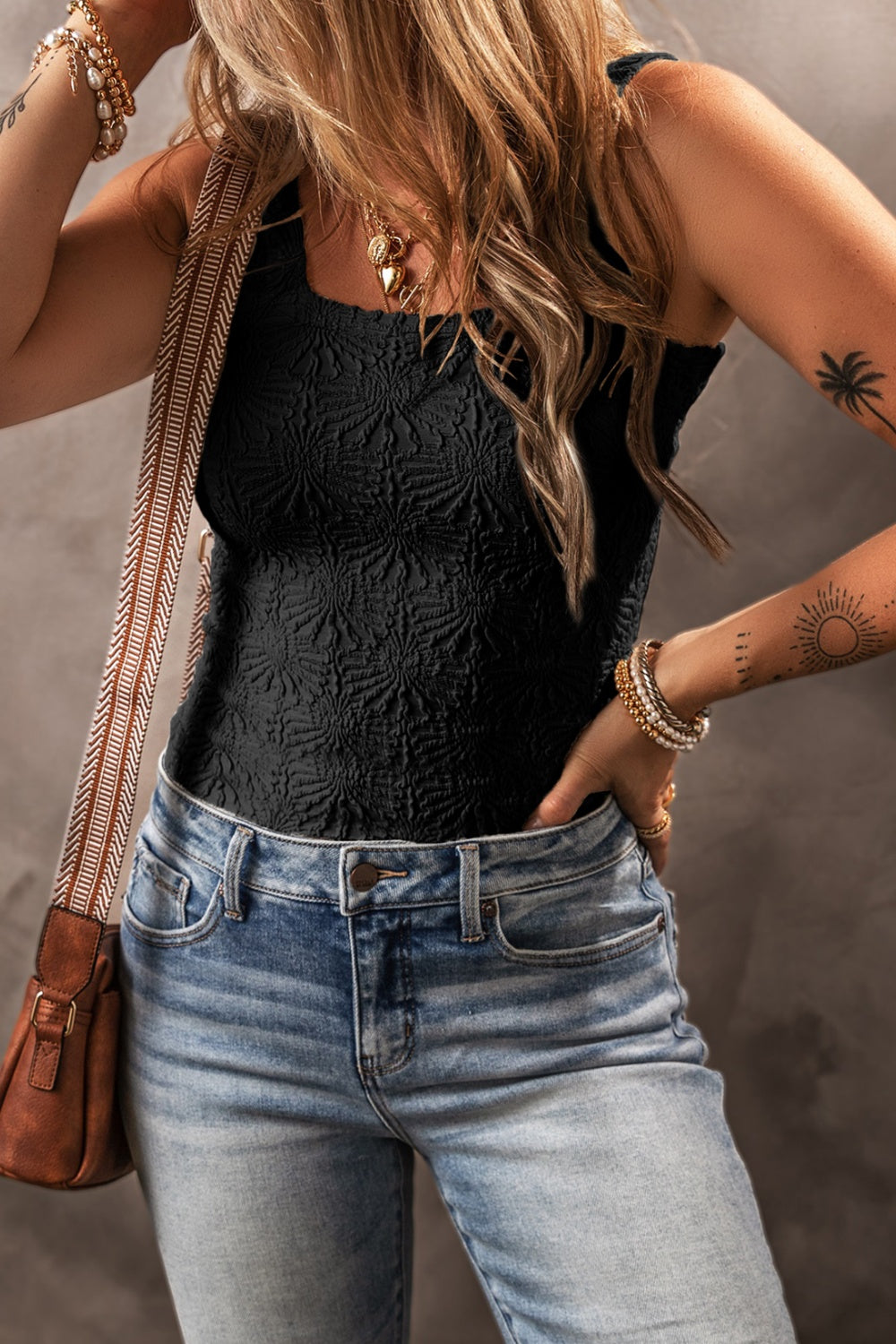 Square Neck Wide Strap Tank - EkaVibe