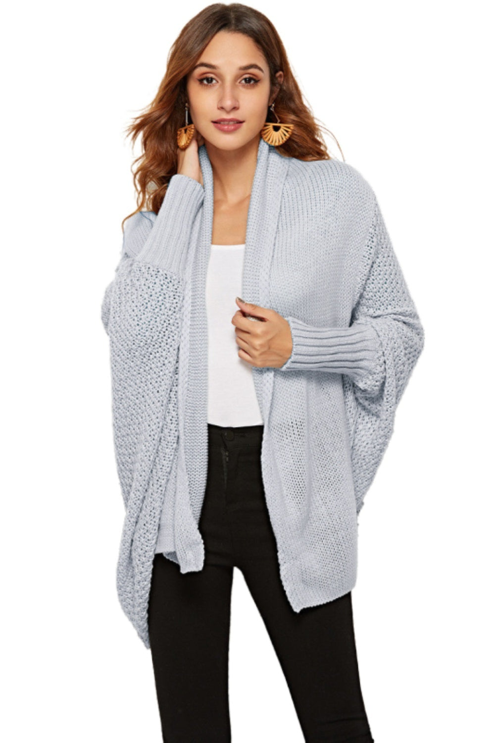 Angel Wings Open Front Batwing Sleeve Cardigan - EkaVibe