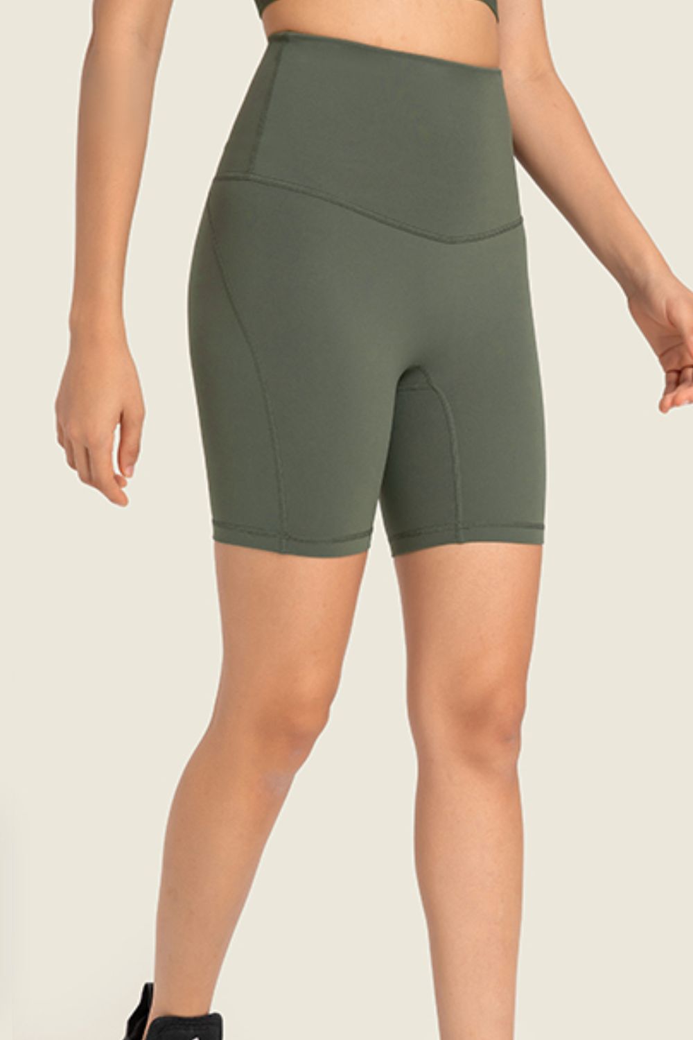 Millennia Seamless High-Rise Wide Waistband Biker Shorts - EkaVibe