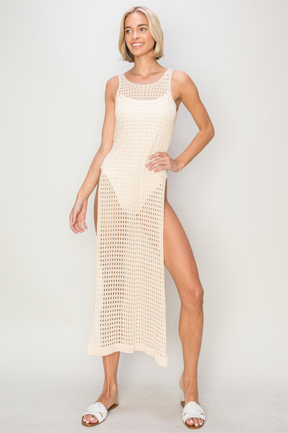 HYFVE Crochet Backless Cover Up Dress - EkaVibe