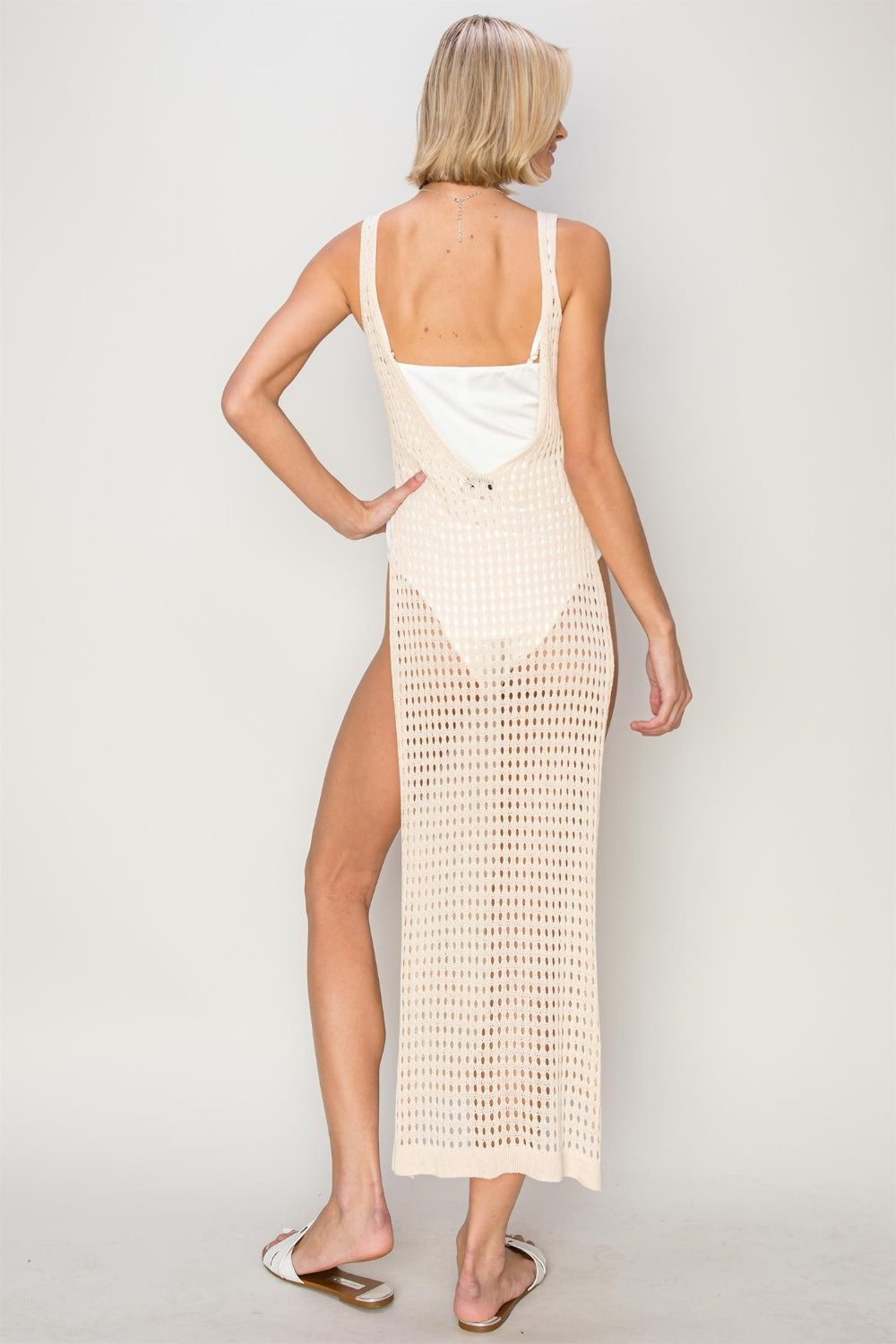 HYFVE Crochet Backless Cover Up Dress - EkaVibe