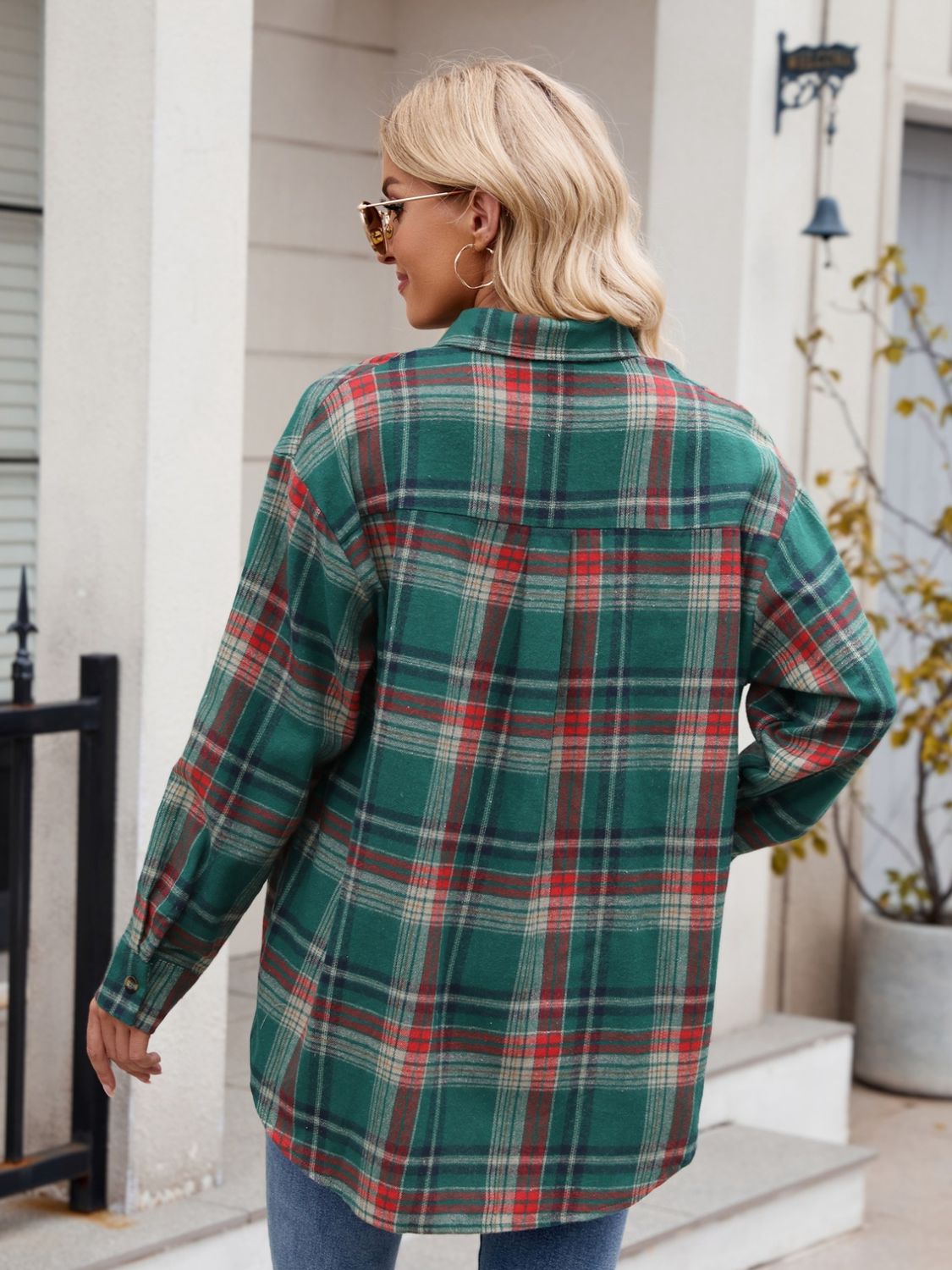 Mandy Plaid Button Up Long Sleeve Shirt - EkaVibe