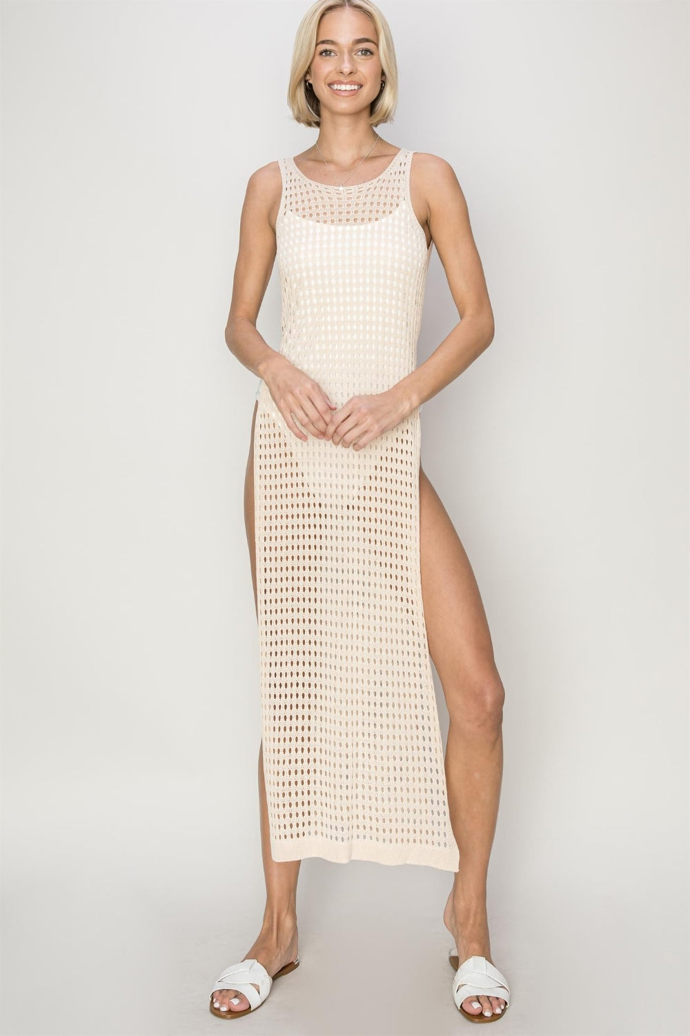 HYFVE Crochet Backless Cover Up Dress - EkaVibe