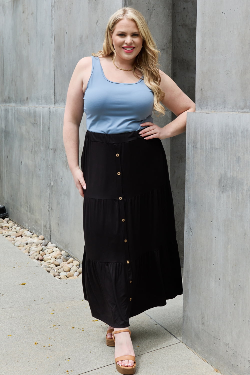 Heimish So Easy Full Size Solid Maxi Skirt - EkaVibe