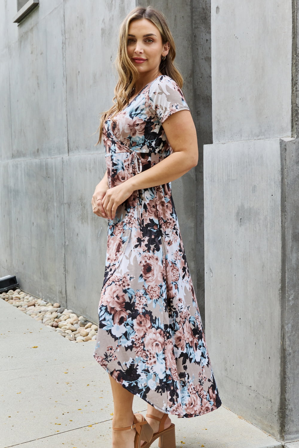 Heimish Give Me Roses Full Size Floral Maxi Wrap Dress - EkaVibe