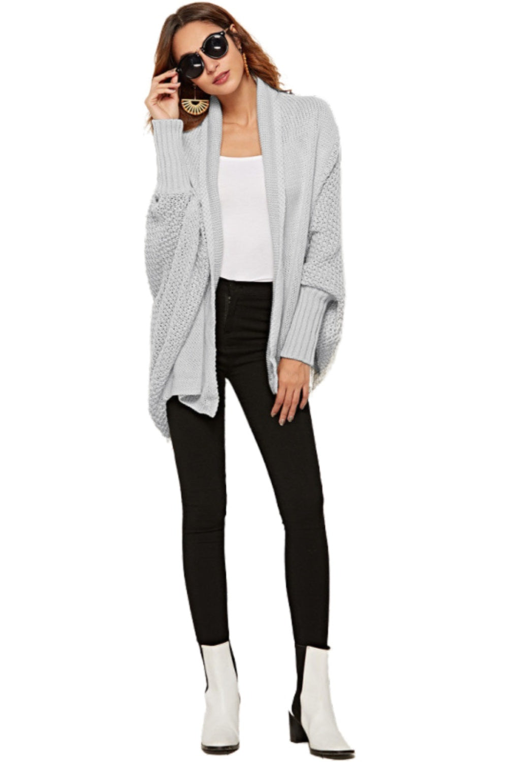 Angel Wings Open Front Batwing Sleeve Cardigan - EkaVibe