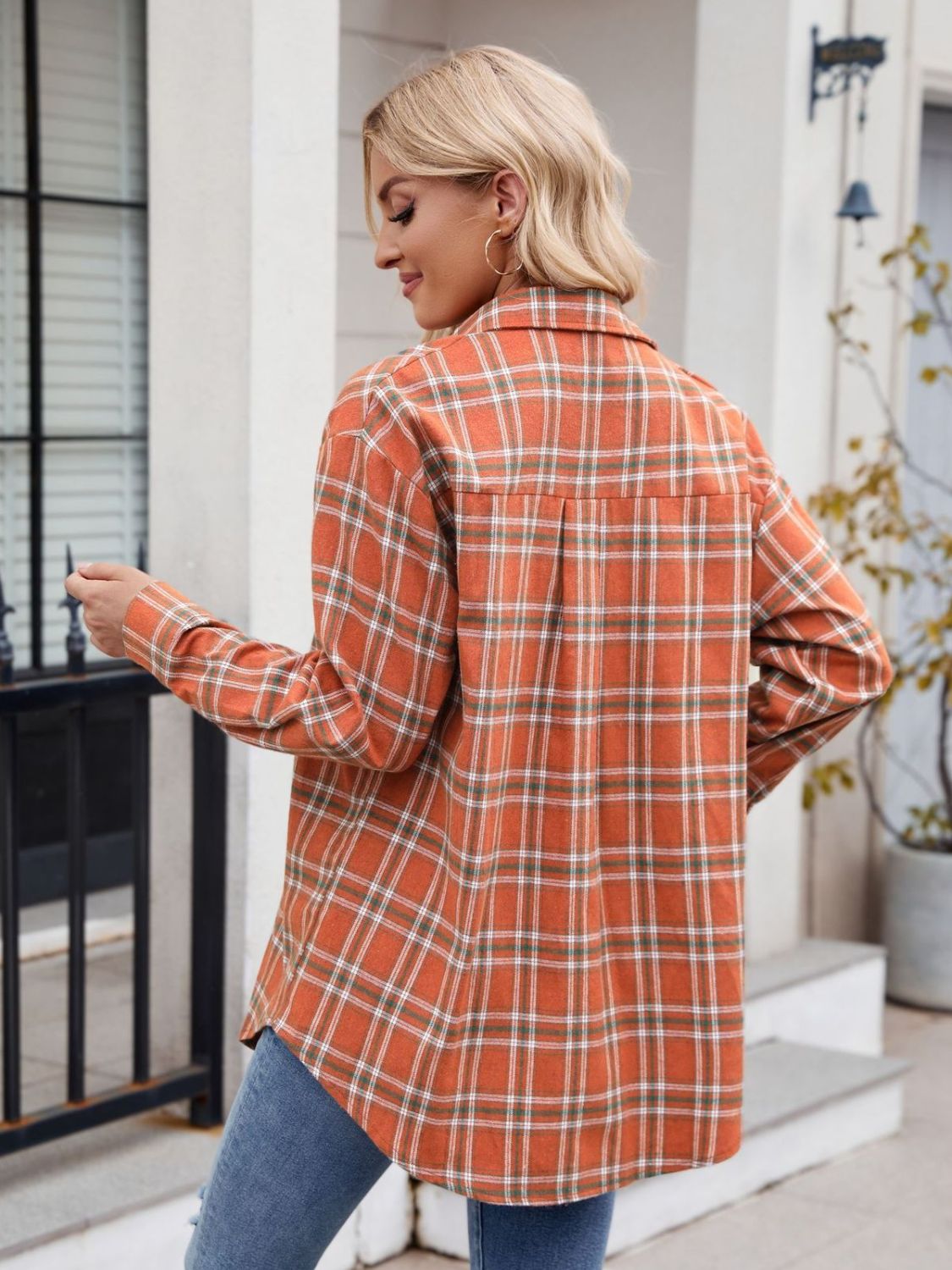 Mandy Plaid Button Up Long Sleeve Shirt - EkaVibe