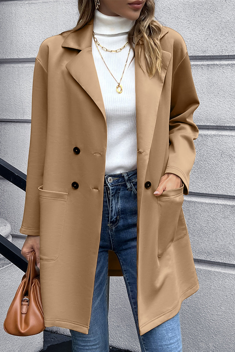 Ivy Lane Lapel Collar Long Sleeve Blazer - EkaVibe