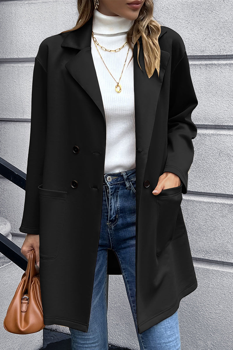 Ivy Lane Lapel Collar Long Sleeve Blazer - EkaVibe