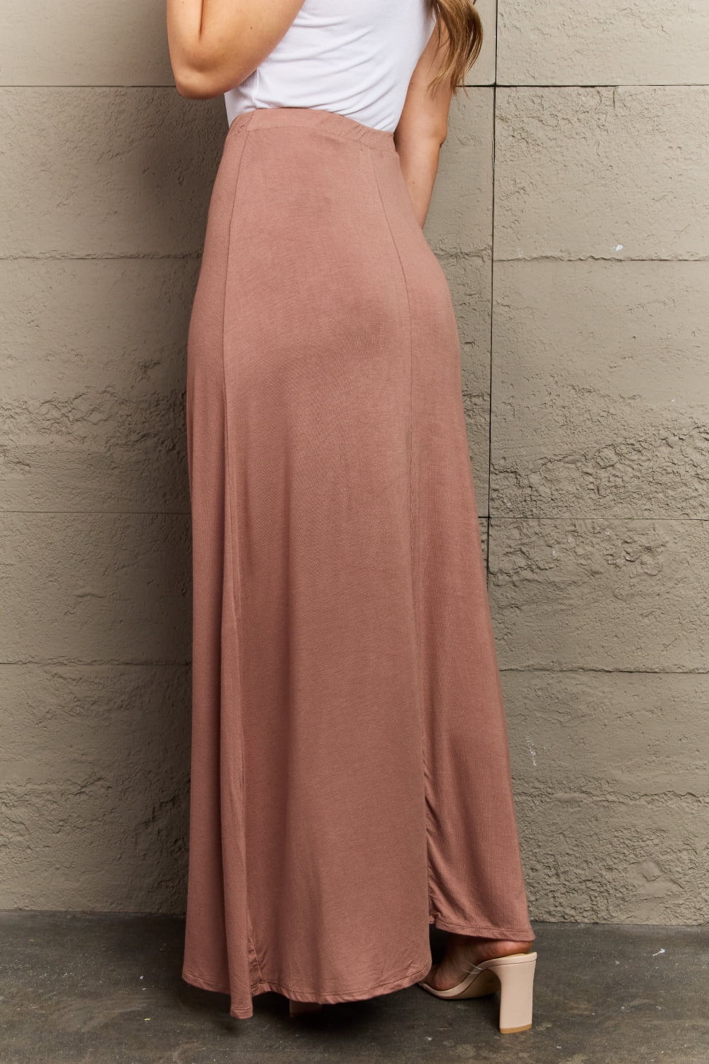 Culture Code For The Day Full Size Flare Maxi Skirt in Chocolate - EkaVibe