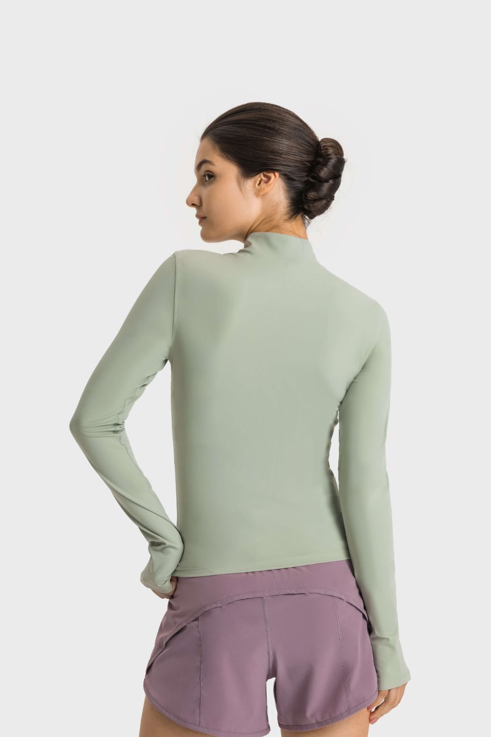 Millennia Half Zip Thumbhole Sleeve Sports Top - EkaVibe