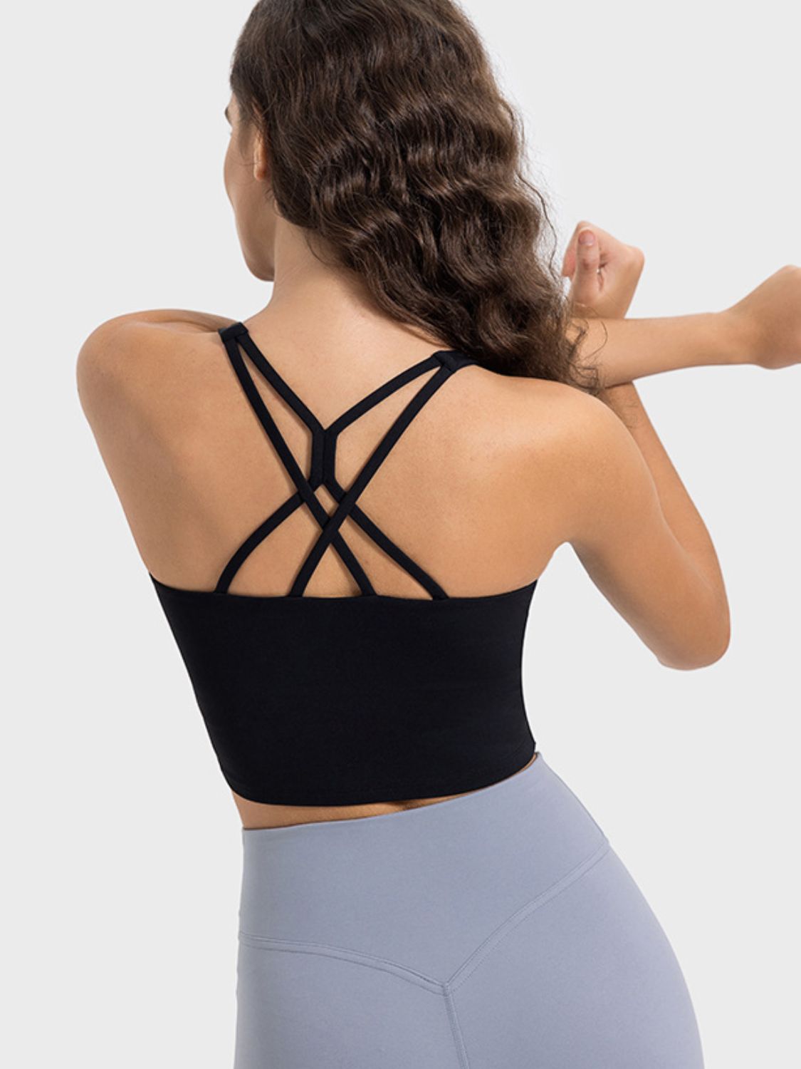 Millennia Crisscross Round Neck Active Tank - EkaVibe