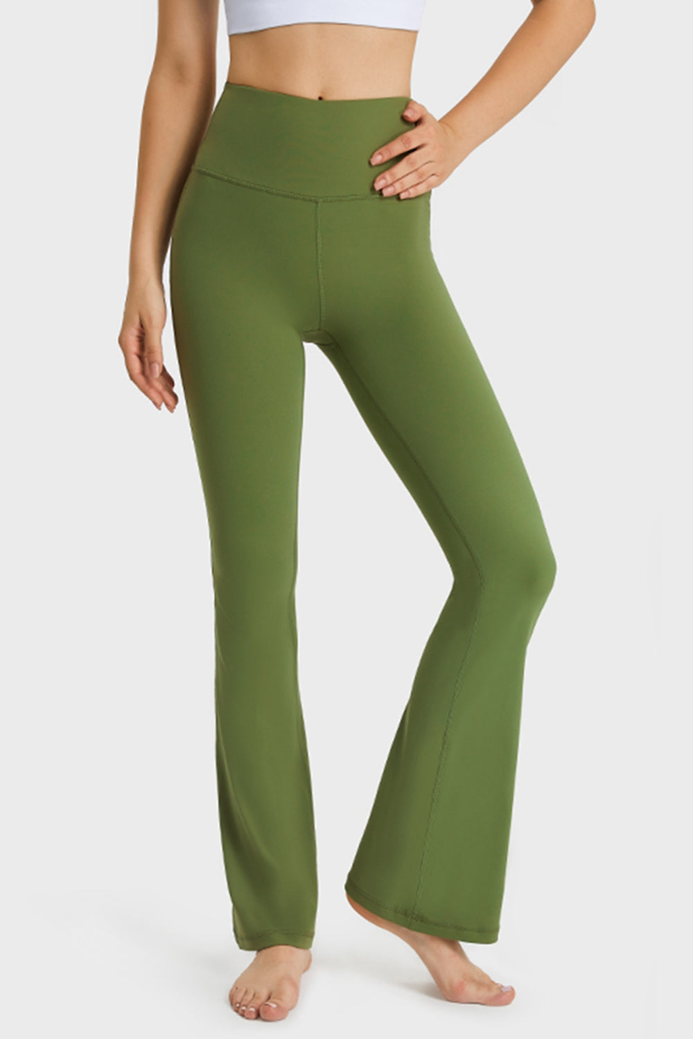 Millennia Elastic Waist Flare Yoga Pants - EkaVibe