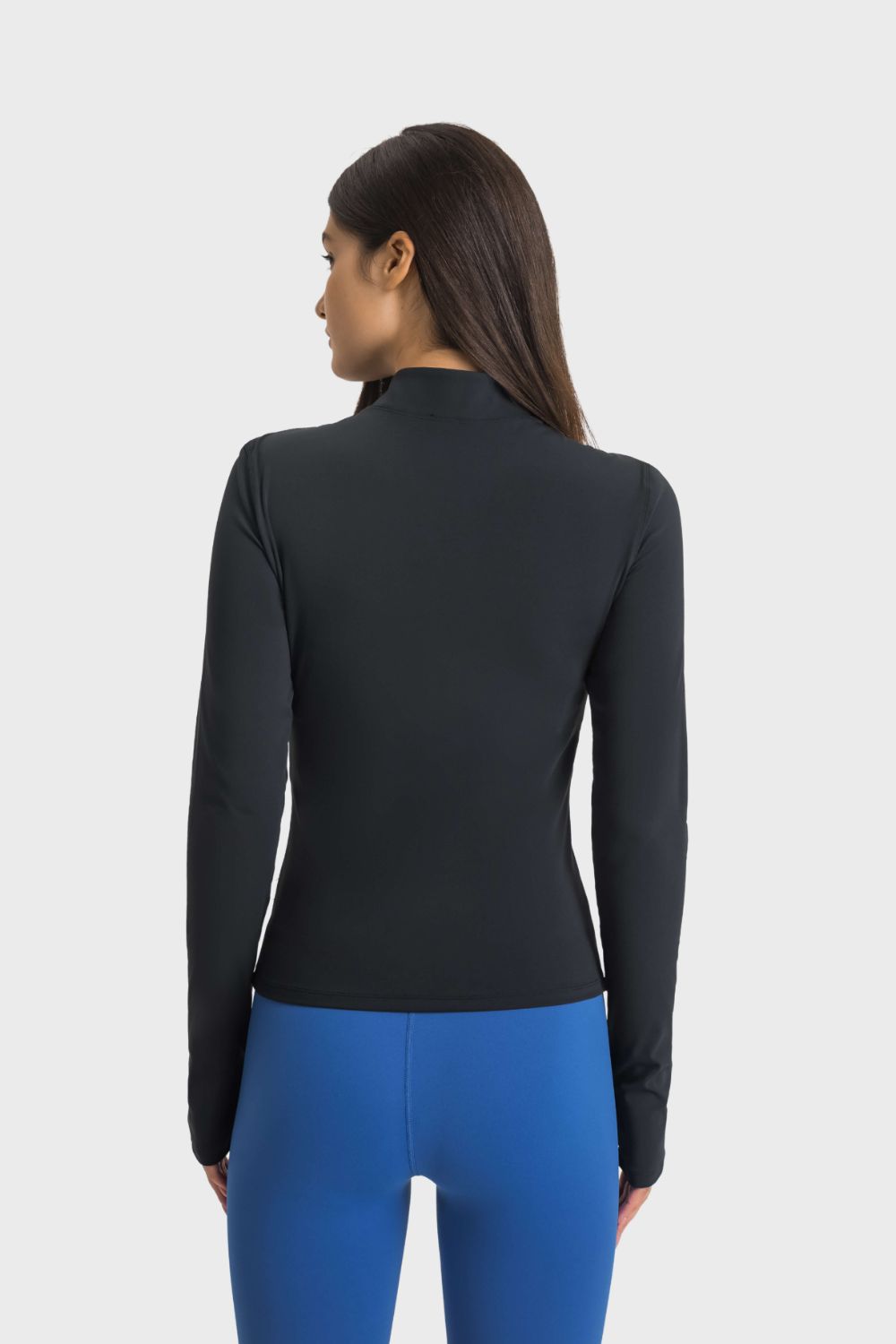 Millennia Half Zip Thumbhole Sleeve Sports Top - EkaVibe