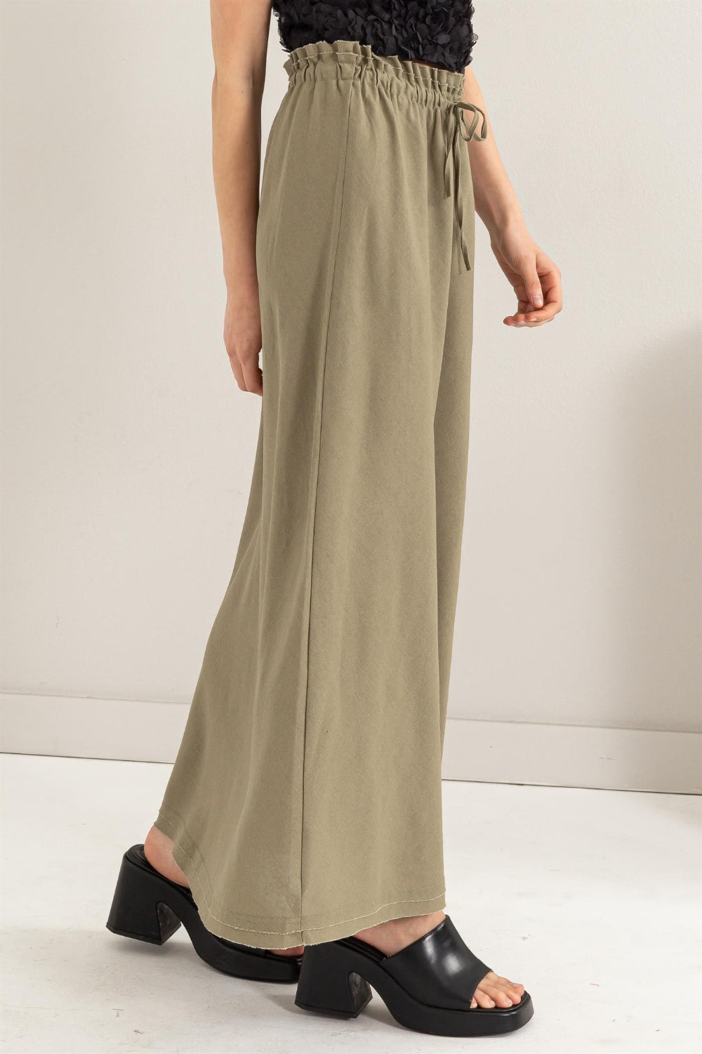 HYFVE Drawstring Washed Linen Maxi Skirt - EkaVibe