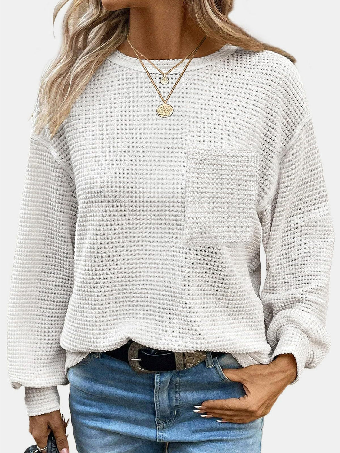 Mandy Round Neck Long Sleeve T-Shirt - EkaVibe