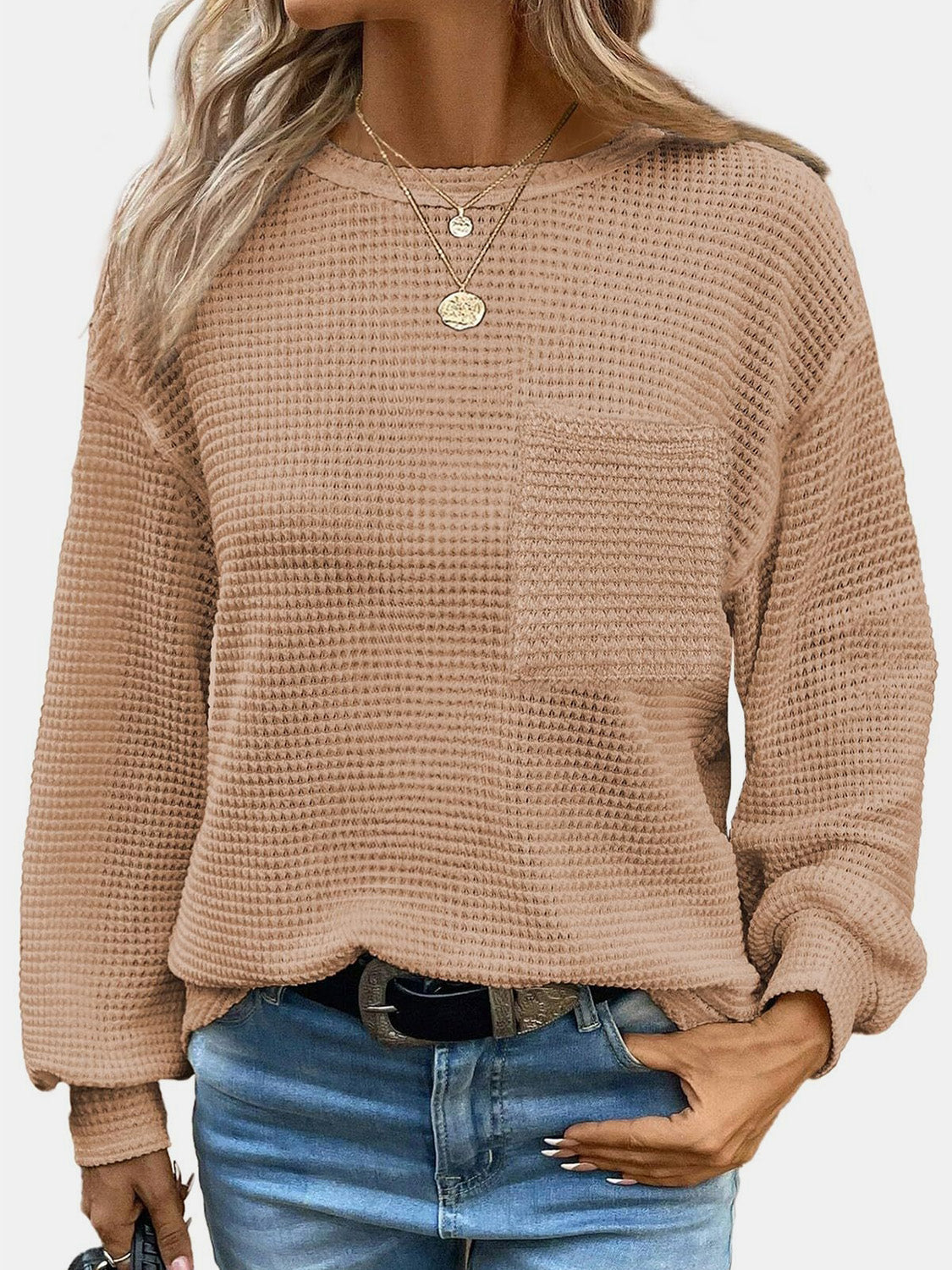 Mandy Round Neck Long Sleeve T-Shirt - EkaVibe