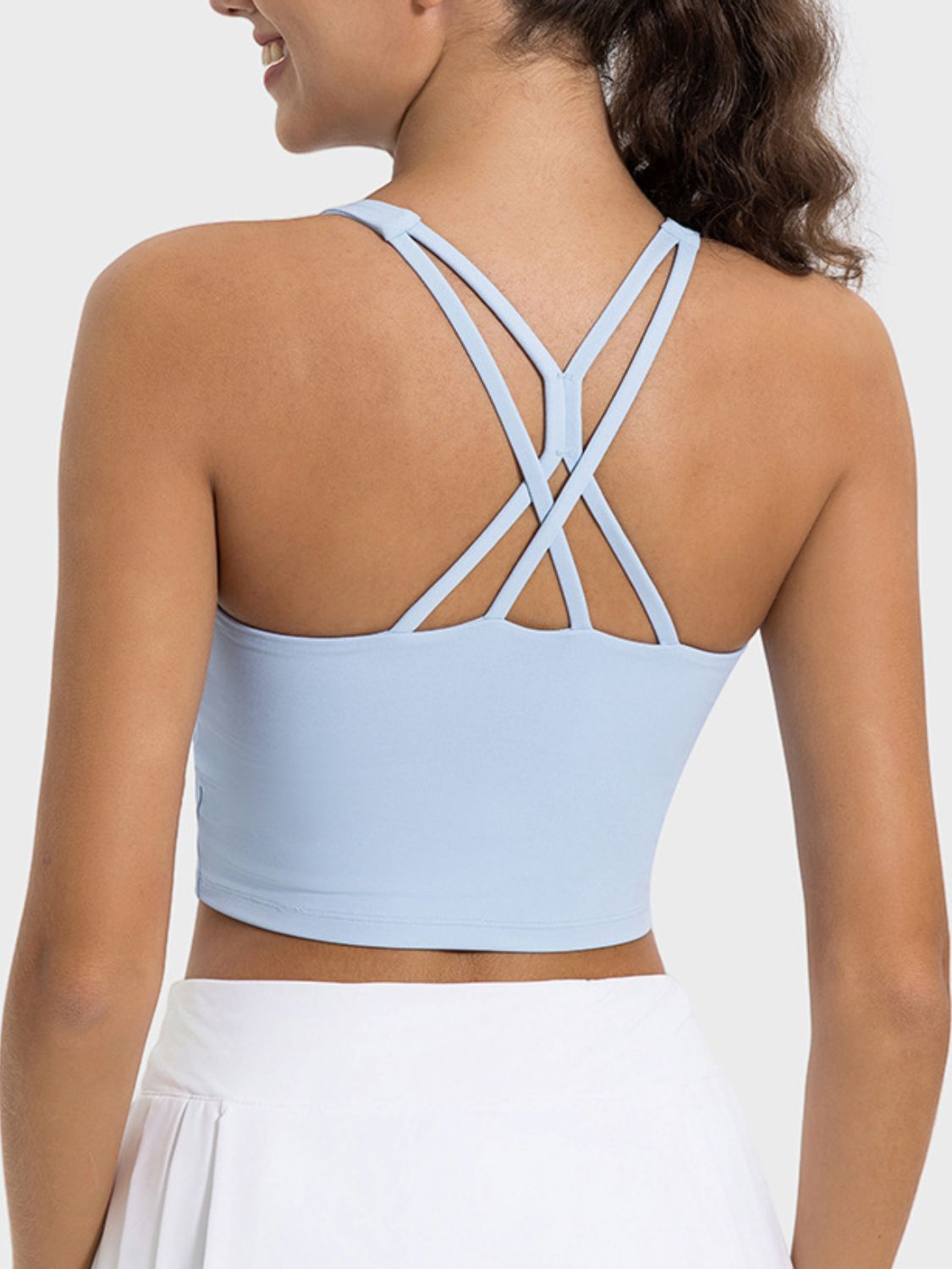 Millennia Crisscross Round Neck Active Tank - EkaVibe