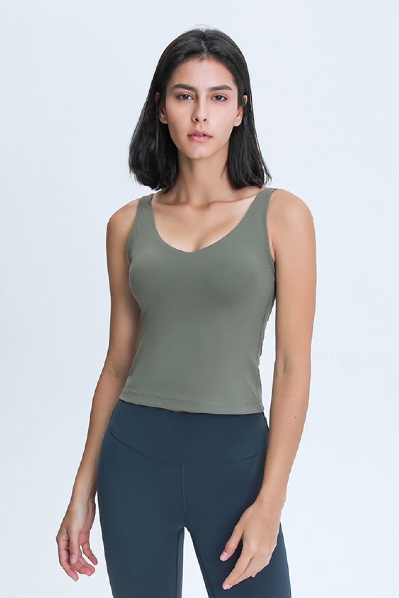 Millennia V Neck Active Tank - EkaVibe