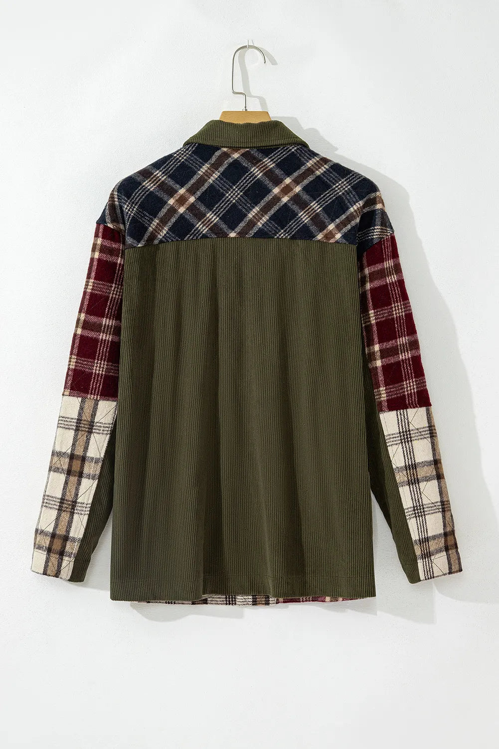 Plaid Button Up Long Sleeve Jacket - EkaVibe