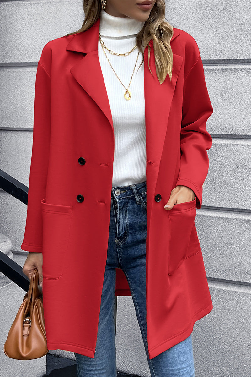 Ivy Lane Lapel Collar Long Sleeve Blazer - EkaVibe