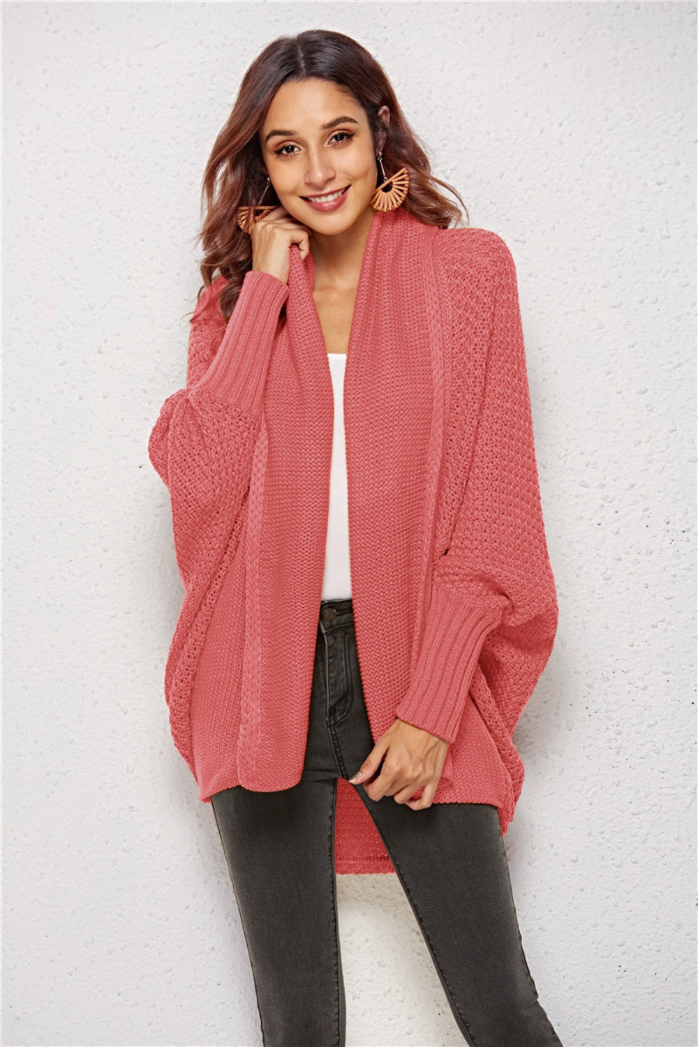 Angel Wings Open Front Batwing Sleeve Cardigan - EkaVibe