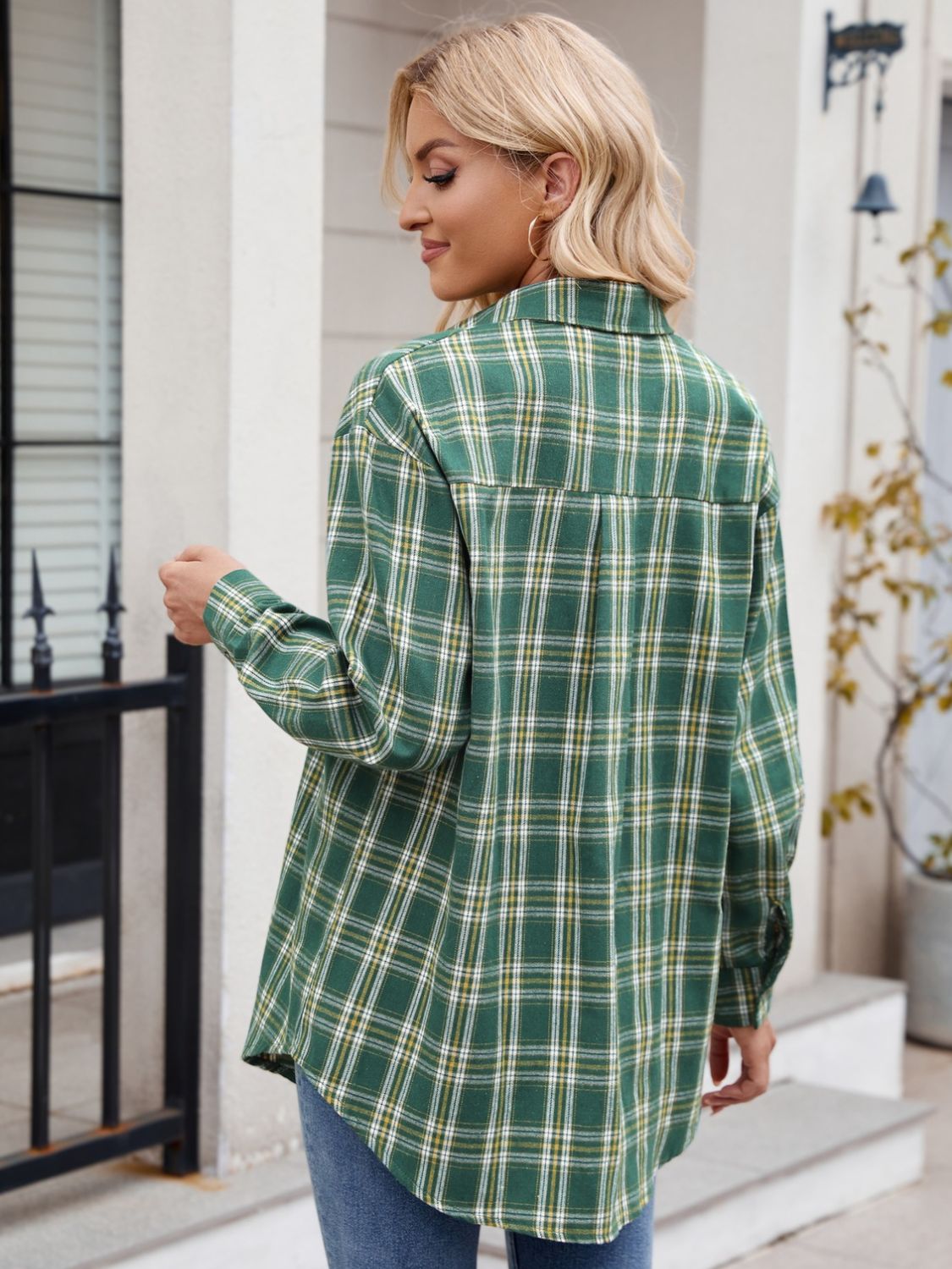 Mandy Plaid Button Up Long Sleeve Shirt - EkaVibe