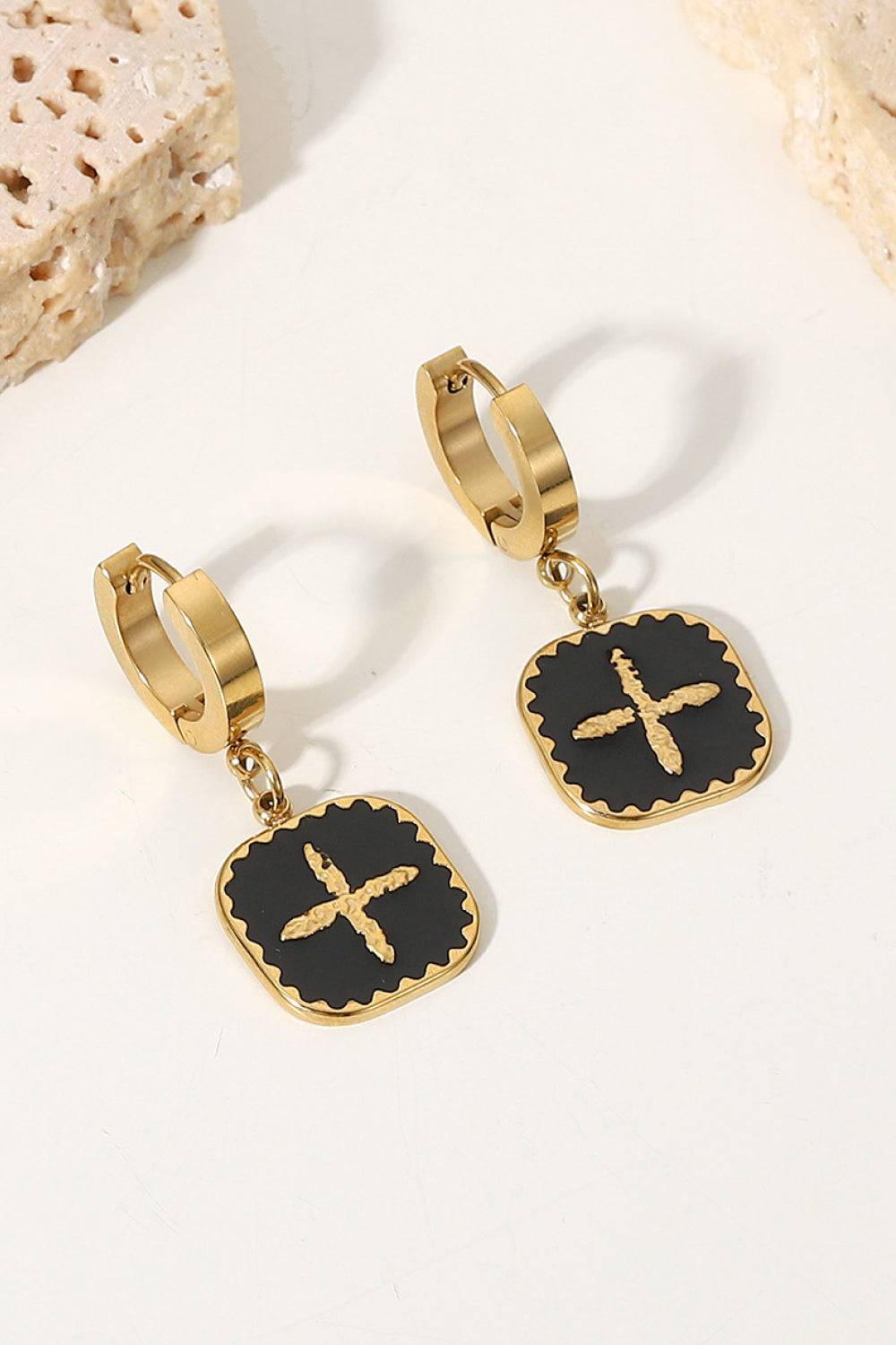 Plus Sign Square Shape Drop Earrings - EkaVibe