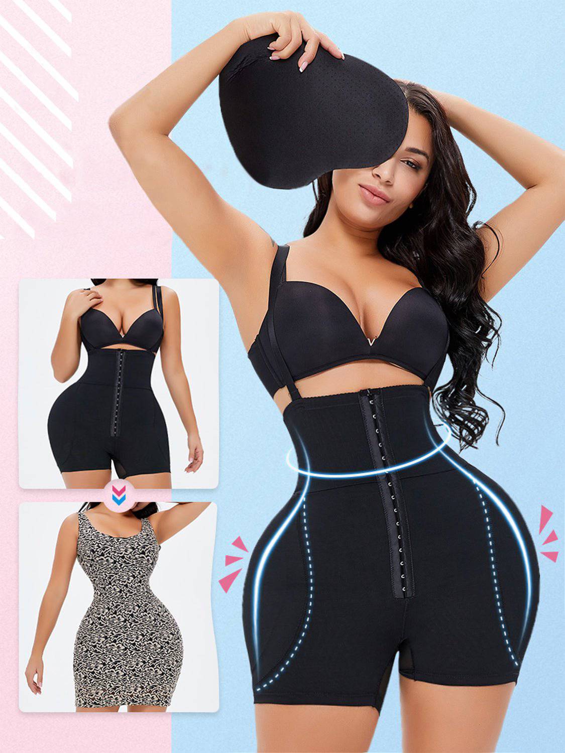 Full Size Hook-and-Eye Under-Bust Shaping Bodysuit - EkaVibe