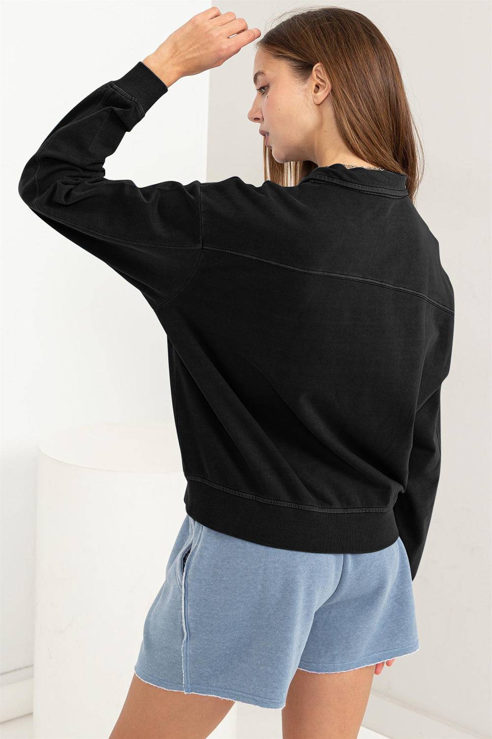 HYFVE Half Zip Drop Shoulder Sweatshirt - EkaVibe