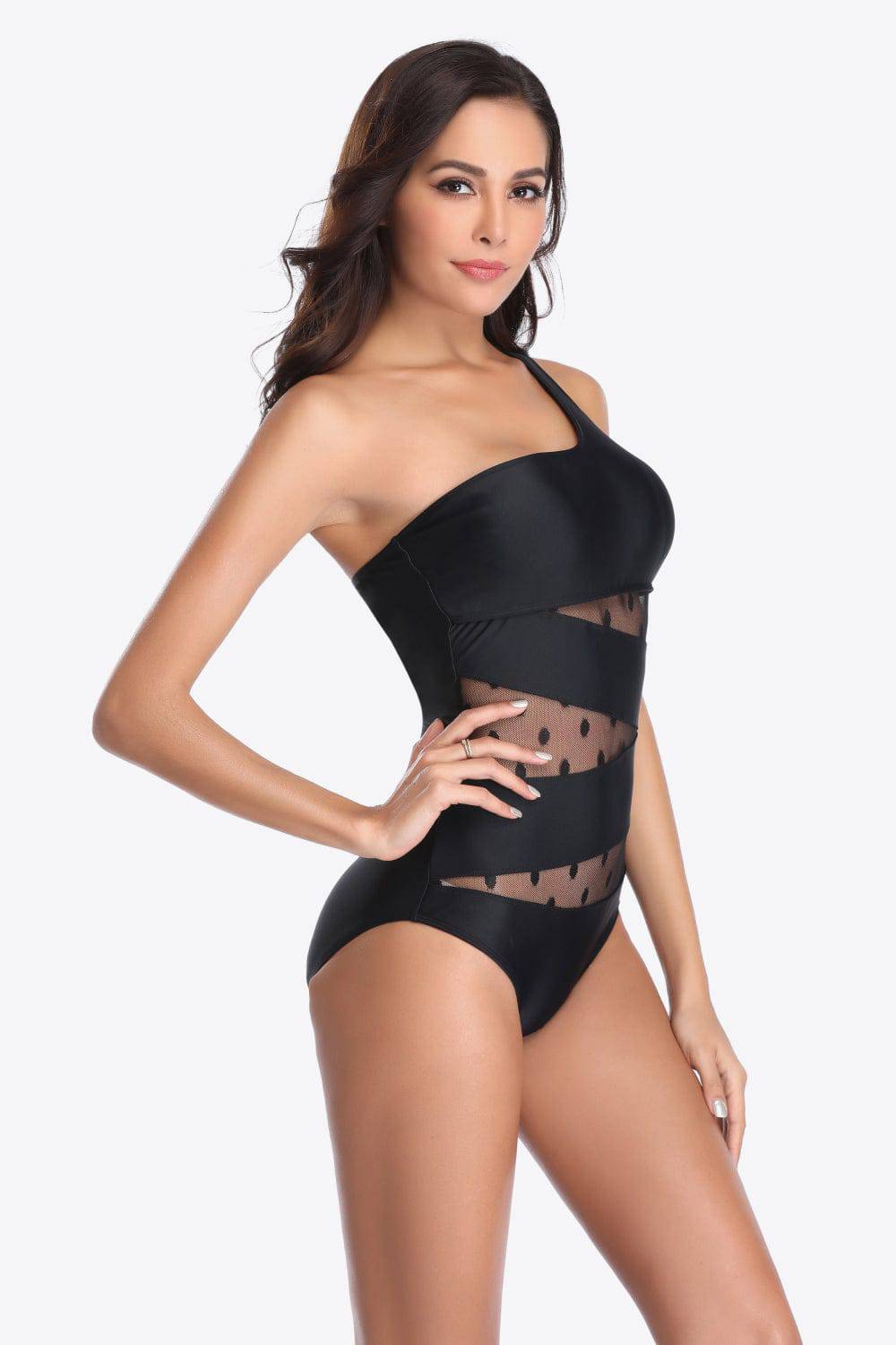 One-Shoulder Sleeveless One-Piece Swimsuit - EkaVibe