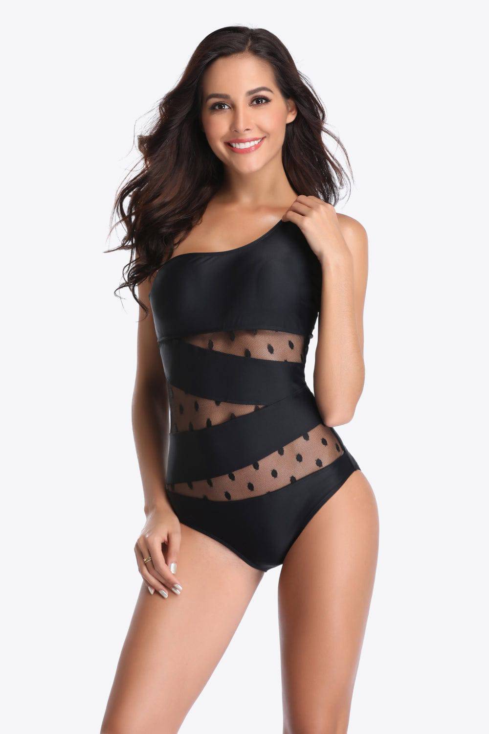 One-Shoulder Sleeveless One-Piece Swimsuit - EkaVibe