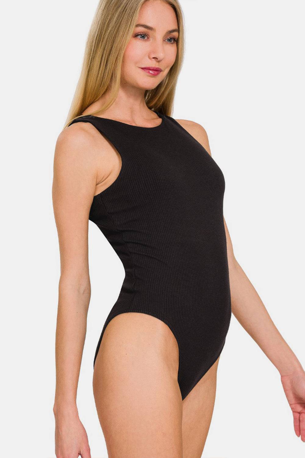 Zenana Ribbed Double Layered Bodysuit - EkaVibe