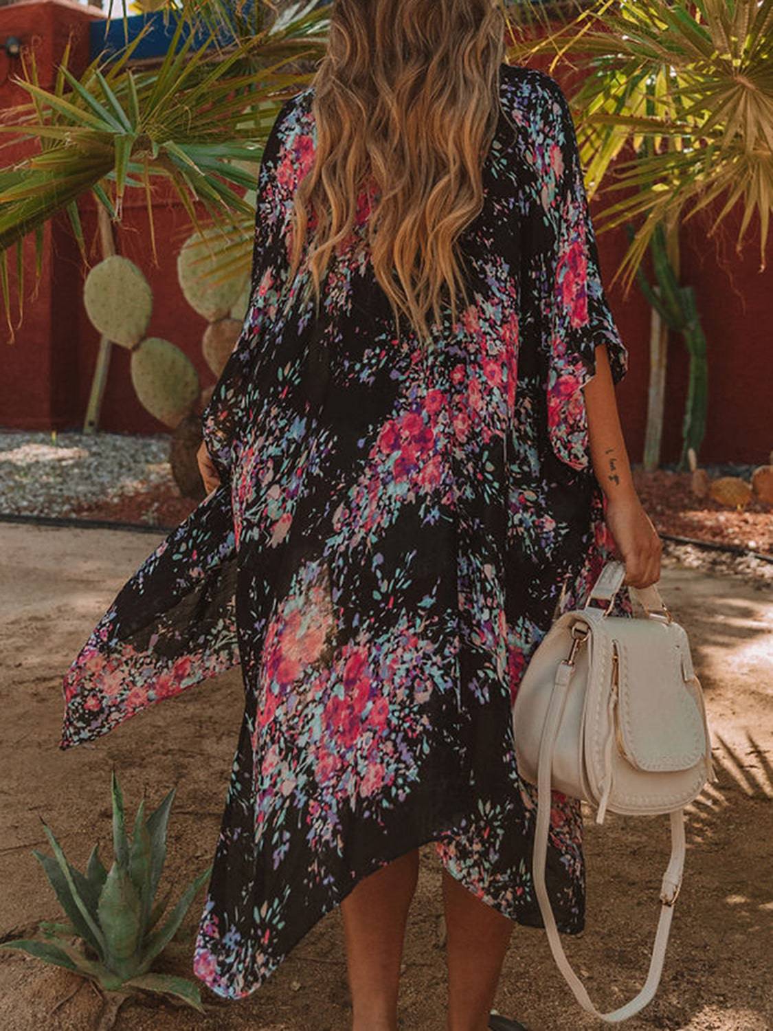 Printed Open Front Cover-Up - EkaVibe