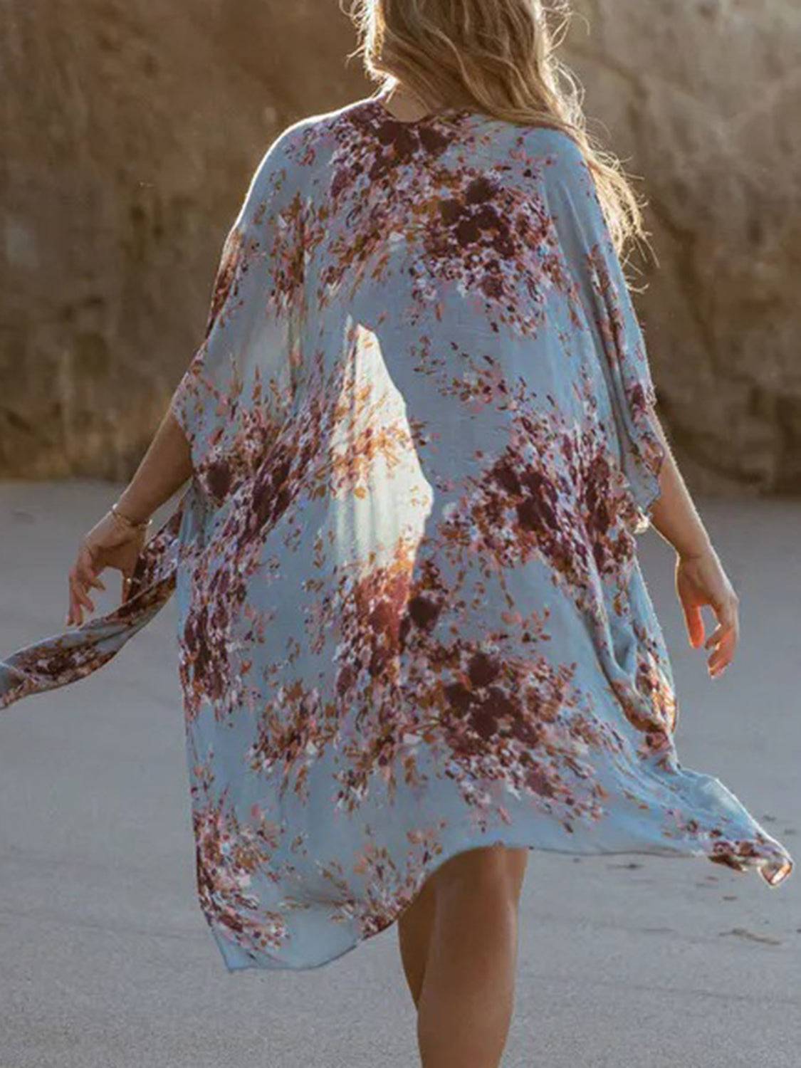 Printed Open Front Cover-Up - EkaVibe