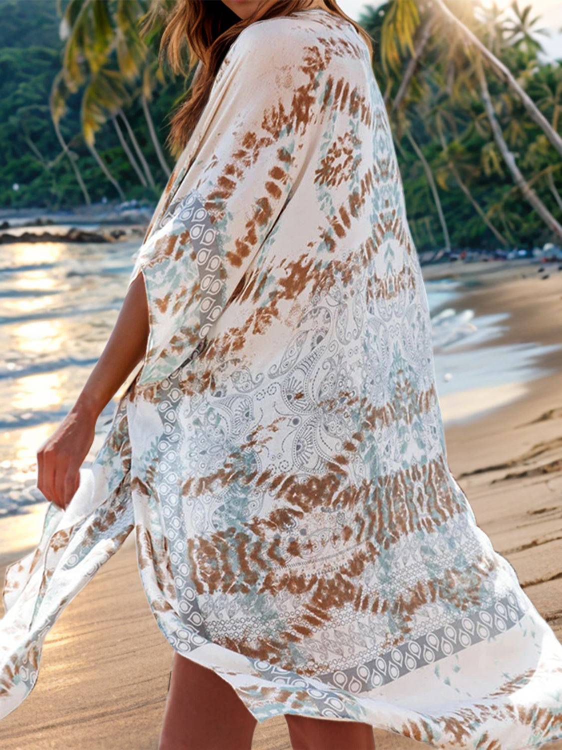 Printed Open Front Cover-Up - EkaVibe