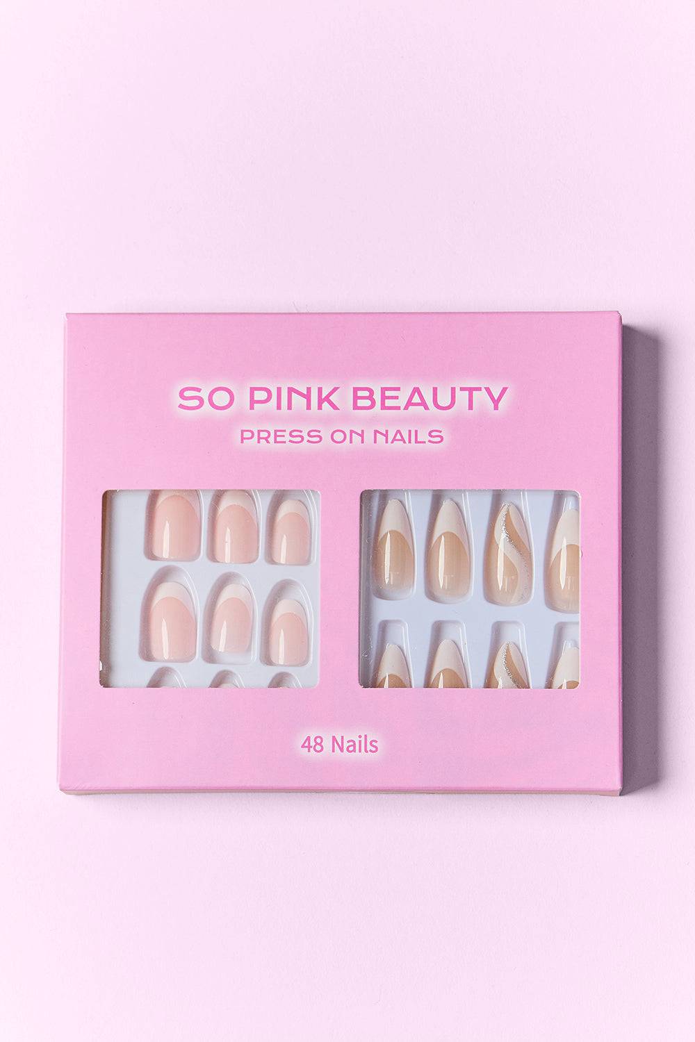 SO PINK BEAUTY Press On Nails 2 Packs - EkaVibe