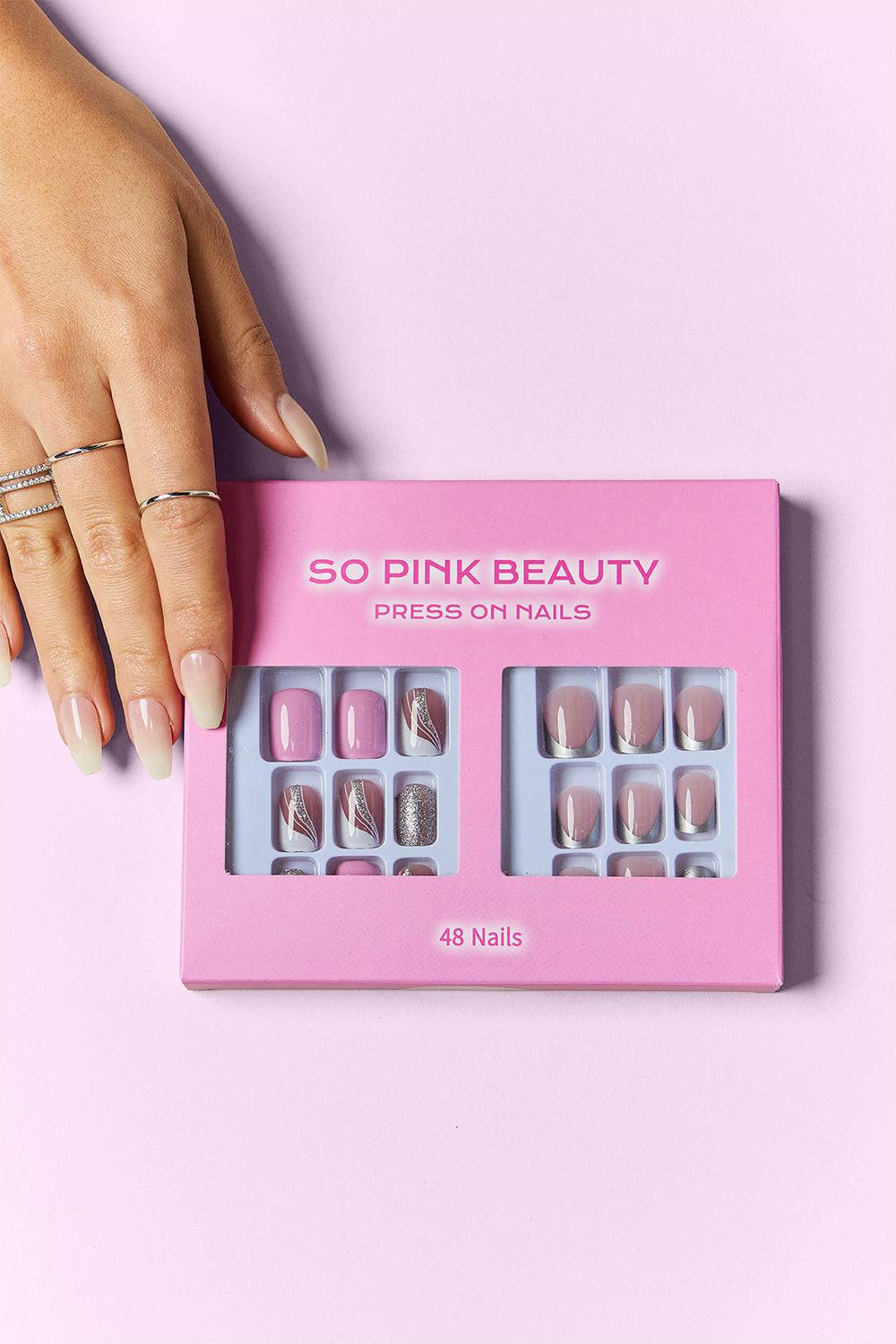 SO PINK BEAUTY Press On Nails 2 Packs - EkaVibe