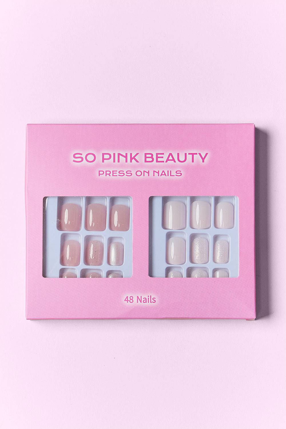 SO PINK BEAUTY Press On Nails 2 Packs - EkaVibe