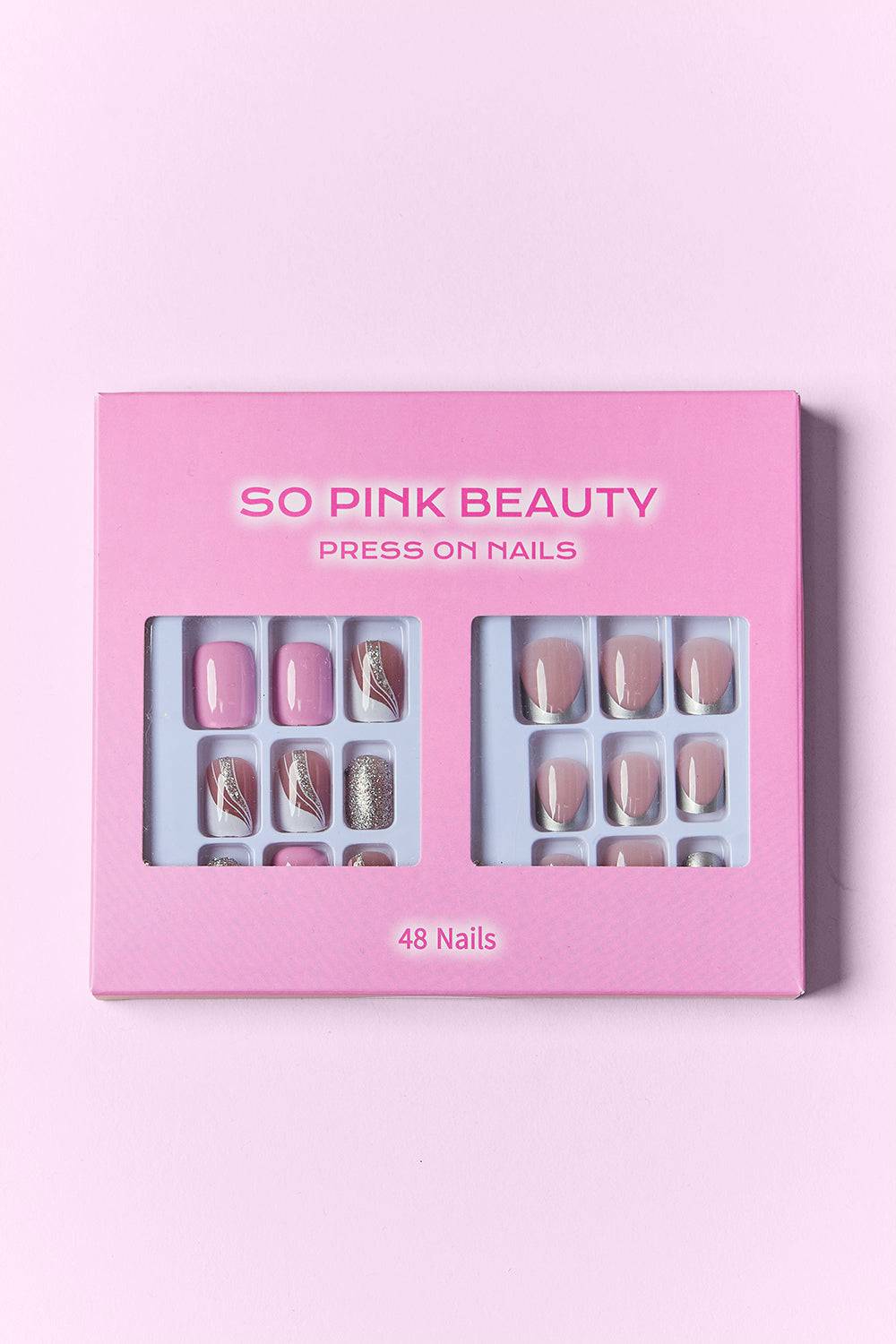 SO PINK BEAUTY Press On Nails 2 Packs - EkaVibe