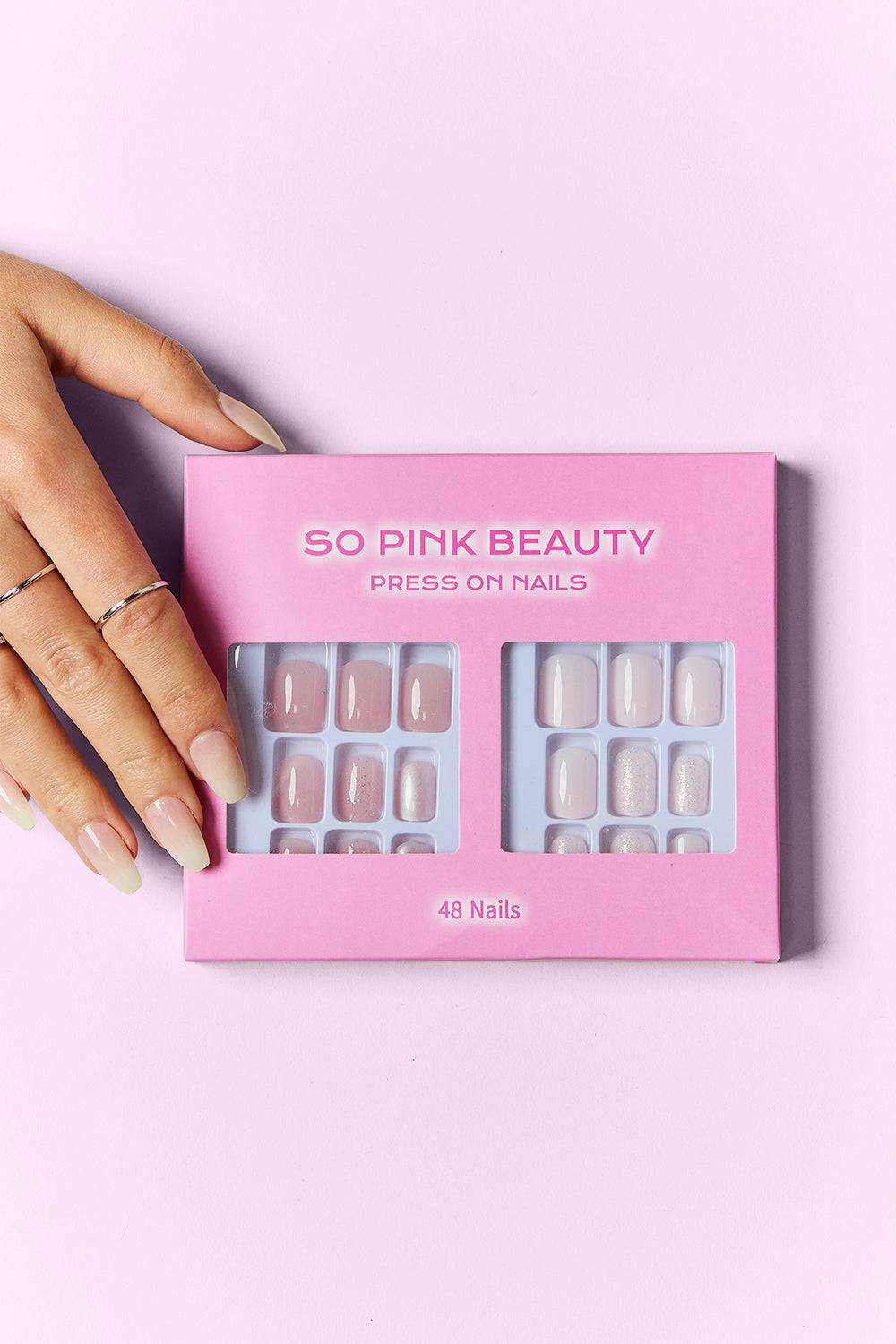 SO PINK BEAUTY Press On Nails 2 Packs - EkaVibe