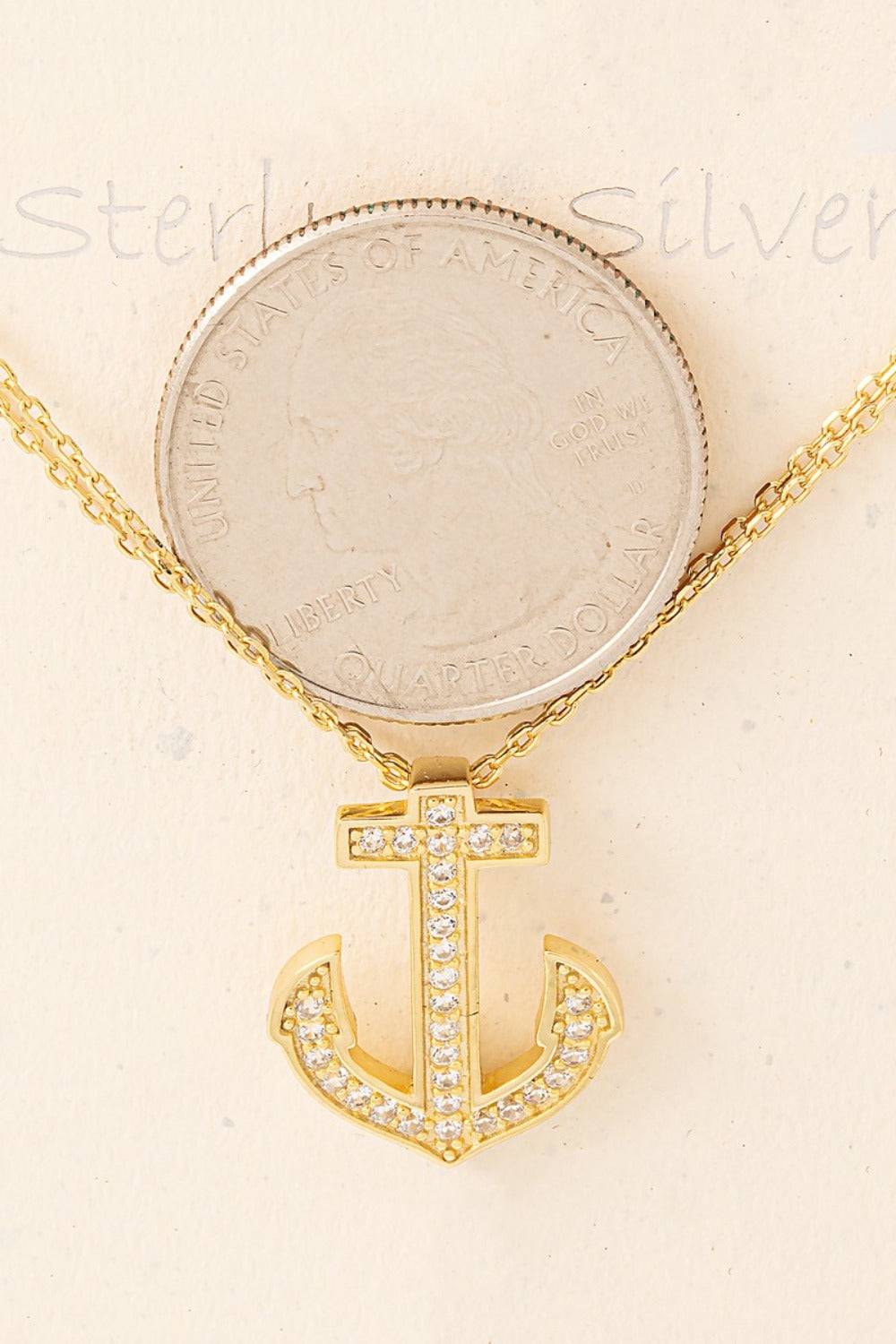 Fame Anchor Pendant Alloy Necklace - EkaVibe