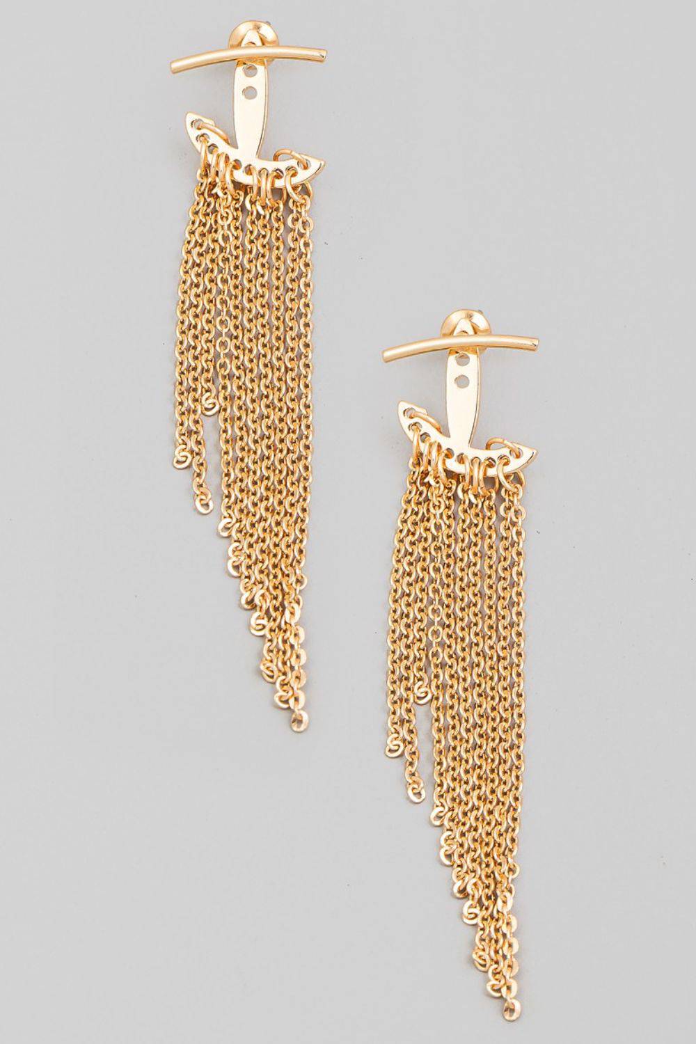 Fame Mini Chain Dangle Fringe Earrings - EkaVibe