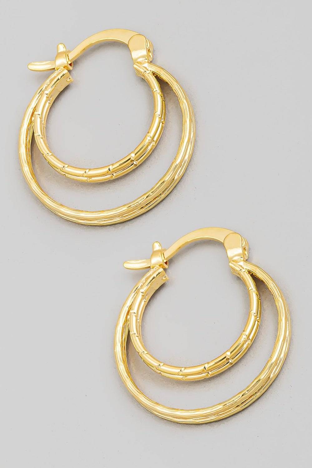 Fame Pincatch Double Circle Hoop Earrings - EkaVibe