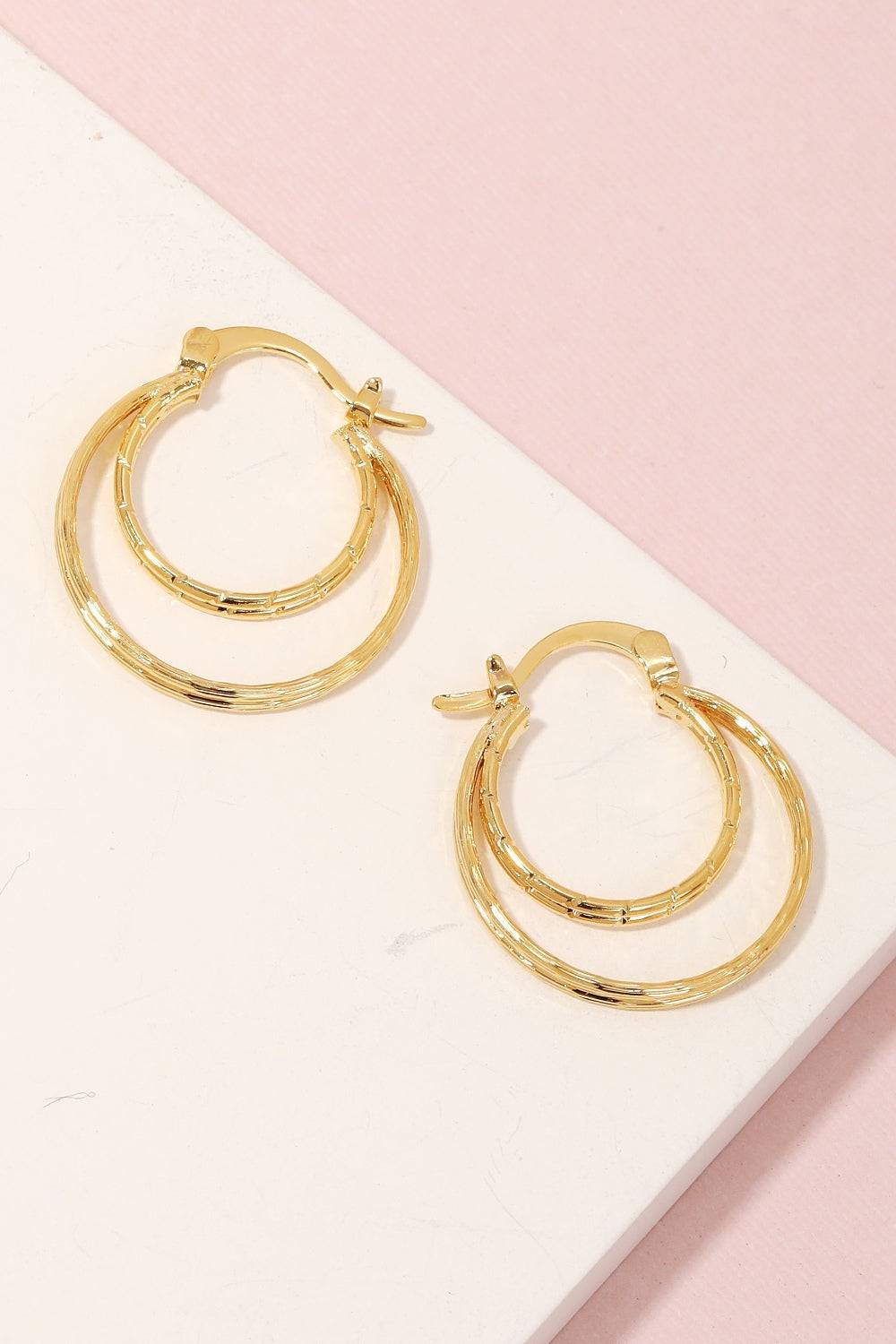 Fame Pincatch Double Circle Hoop Earrings - EkaVibe