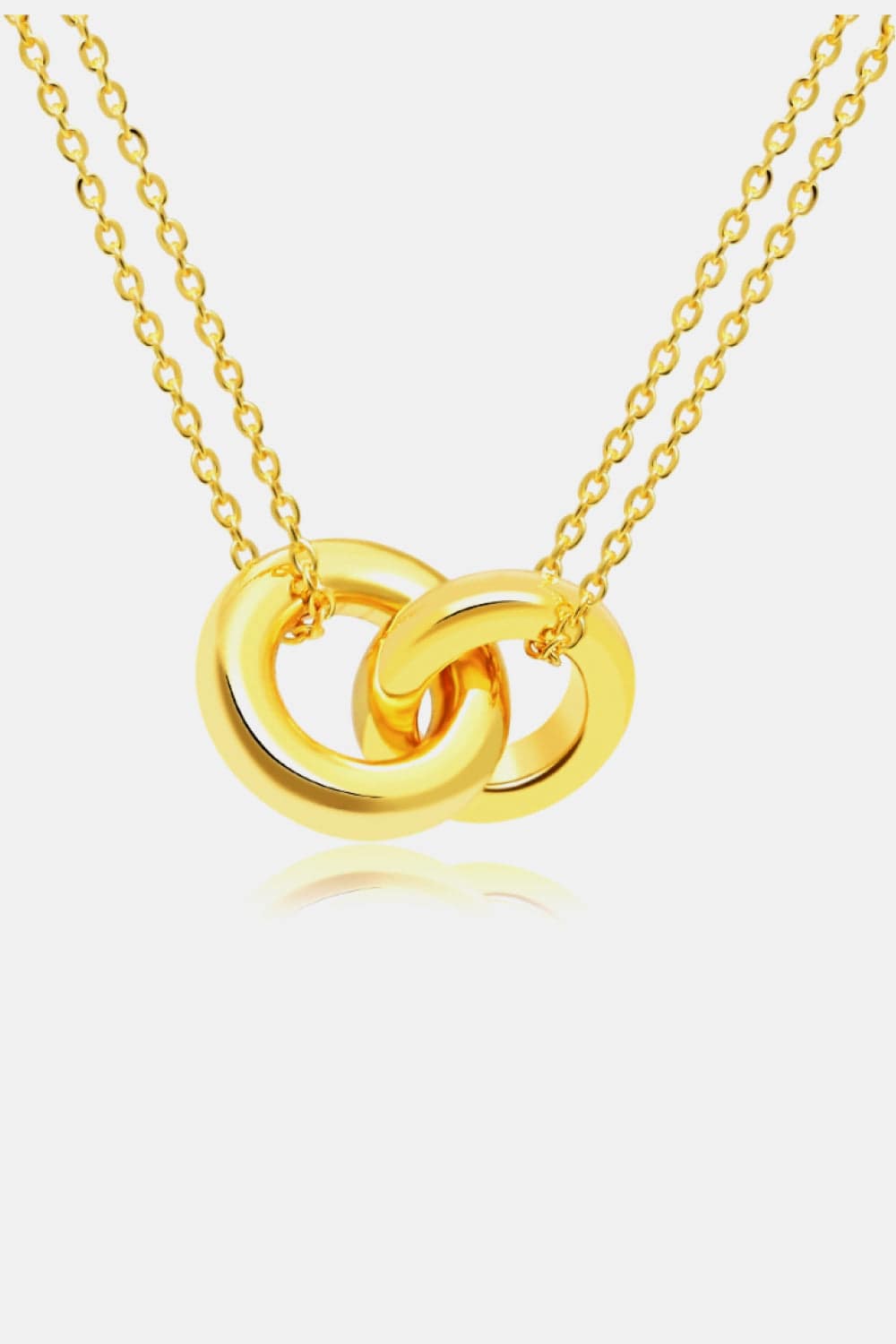 Linked Ring Pendant Chain Necklace - EkaVibe