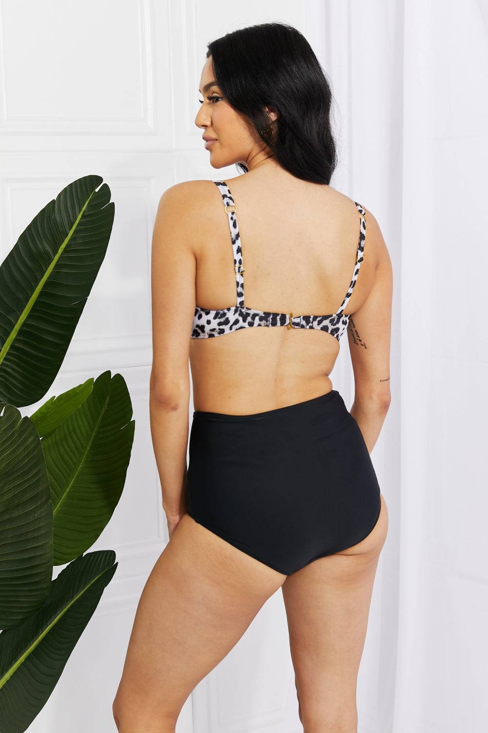 Marina West Swim Take A Dip Twist High-Rise Bikini in Leopard - EkaVibe